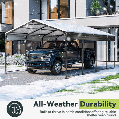 12x20 Ft Carport With Galvanized Steel Roof And Frame
