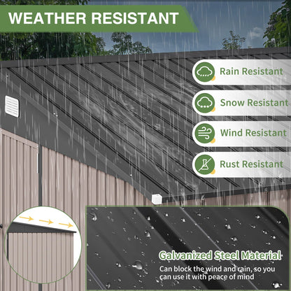 14 Ft. W X 12 Ft. D Outdoor Metal Storage Shed