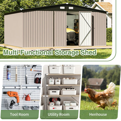 14 Ft. W X 12 Ft. D Outdoor Metal Storage Shed