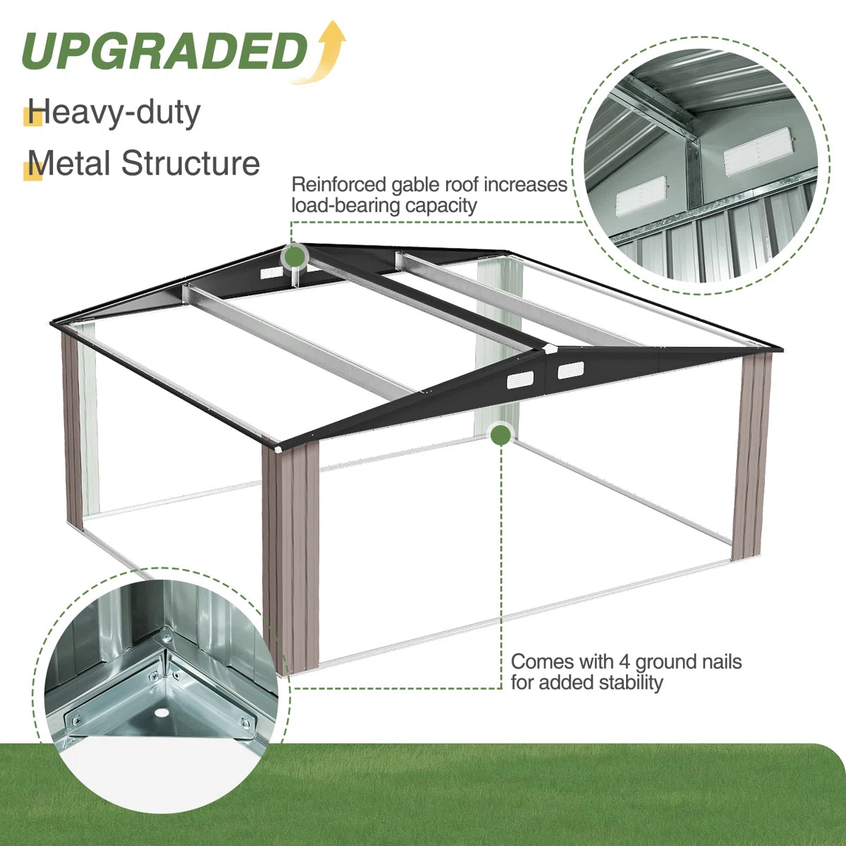 14 Ft. W X 12 Ft. D Outdoor Metal Storage Shed
