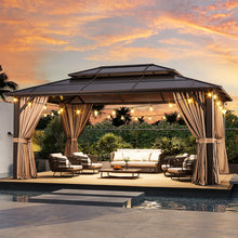 16 Ft. W X 12 Ft. D Double Roof Gazebo With String Lights