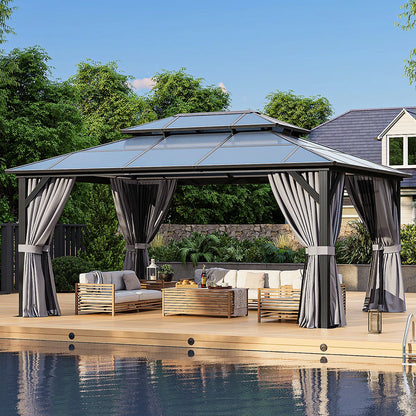 16 Ft. W X 12 Ft. D Metal Patio Gazebo