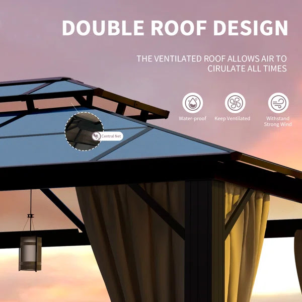 12 Ft. W x 10 Ft. D Aluminum Patio Gazebo