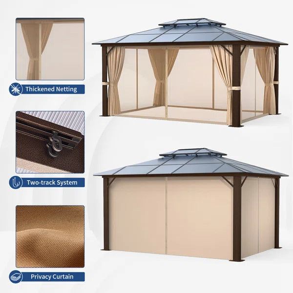 12 Ft. W x 10 Ft. D Aluminum Patio Gazebo