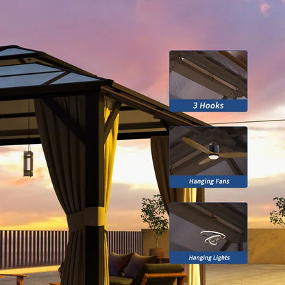 12 Ft. W x 10 Ft. D Aluminum Patio Gazebo