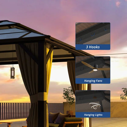 16 Ft. W x 12 Ft. D Aluminum Patio Gazebo