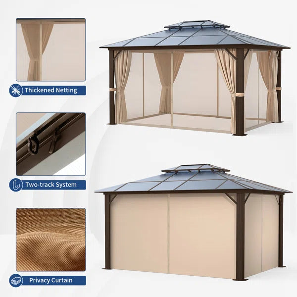 16 Ft. W x 12 Ft. D Aluminum Patio Gazebo