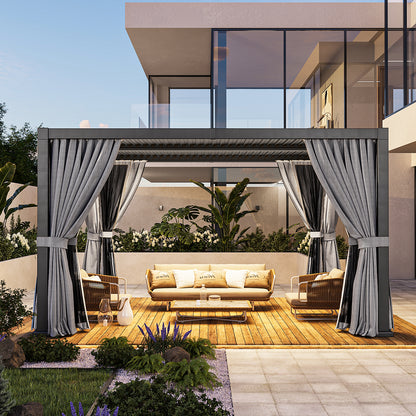 14 Ft. W x 12 Ft. D Outdoor Louvered Aluminum Pergola