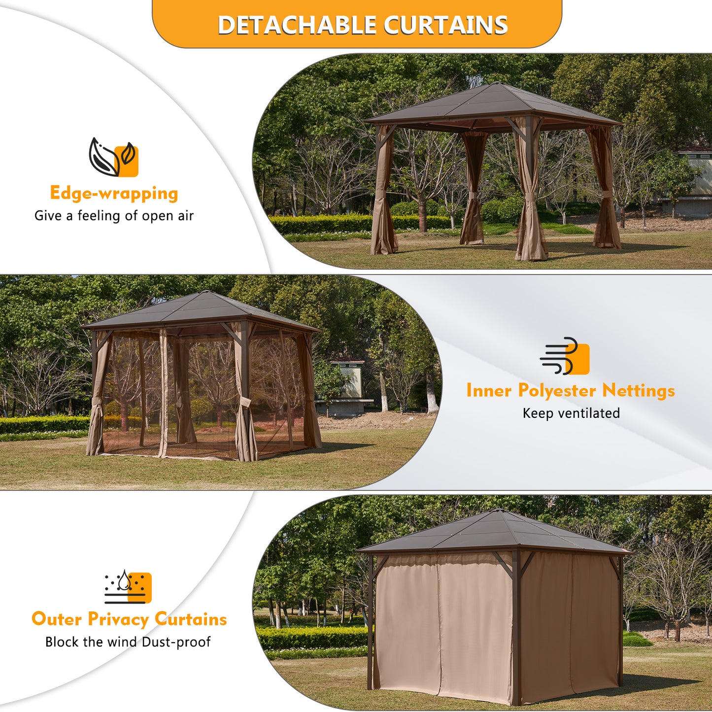 10 Ft. W X 10 Ft. D Hardtop Patio Gazebo