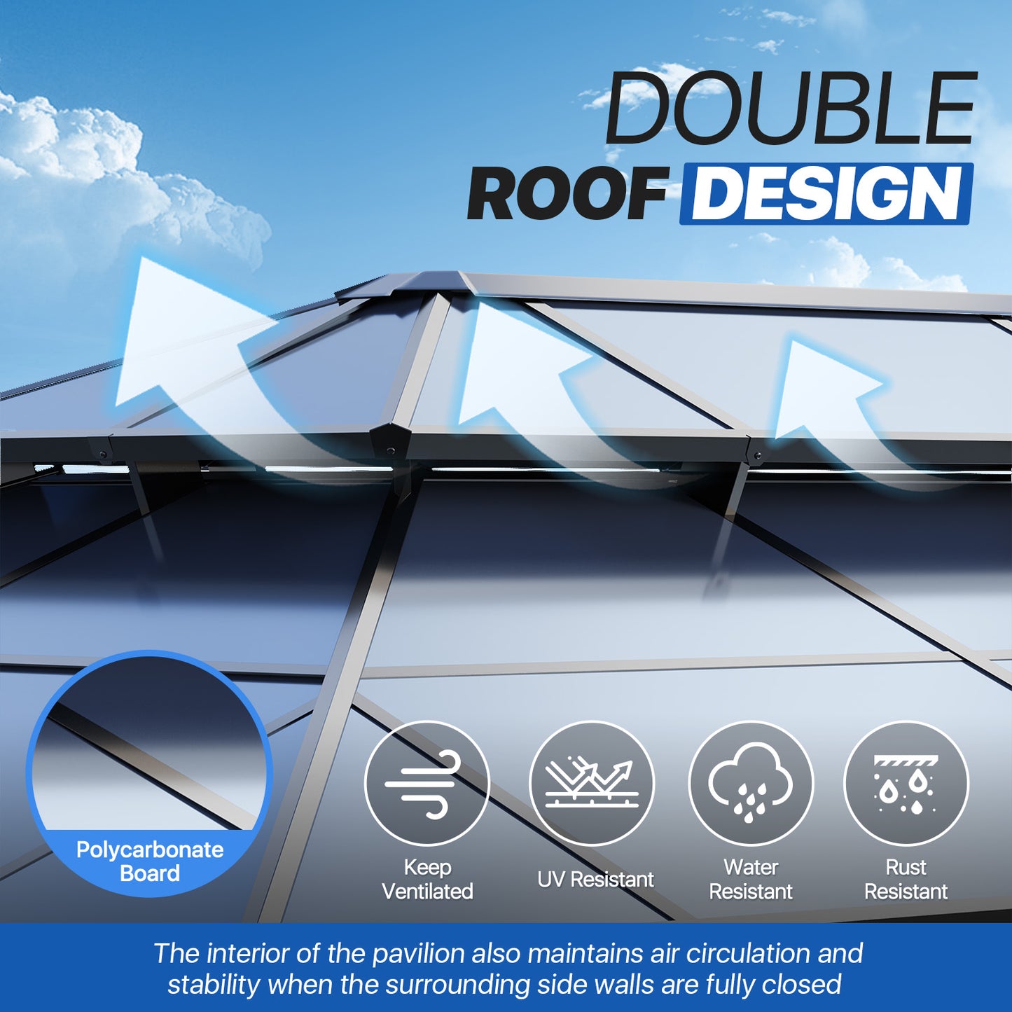 20 Ft. W X 12 Ft. D Aluminum Patio Hardtop Gazebo