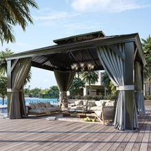 14 Ft. W X 12 Ft. D Metal With Water Guide Roof, 4.7inch Aluminum Post Patio Gazebo