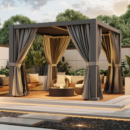 10 Ft. W x 10 Ft. D Outdoor Louvered Aluminum Pergola