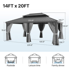 20 Ft. W X 14 Ft. D Metal with Water Guide Roof, 4.7 Inch Aluminum Post Patio Gazebo