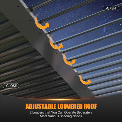 10 Ft. W x 10 Ft. D Outdoor Louvered Aluminum Pergola