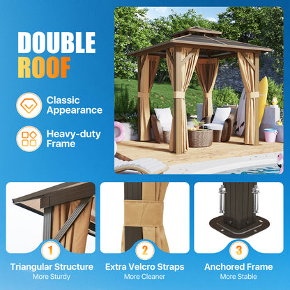 8 Ft. W X 8 Ft. D Aluminum Patio Hardtop Gazebo