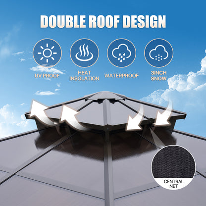 12 Ft. W X 12 Ft. D Aluminum Patio Hardtop Gazebo