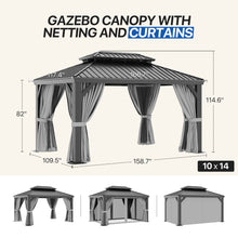 14 Ft. W X 10 Ft. D Metal With Water Guide Roof, 4.7inch Aluminum Post Patio Gazebo