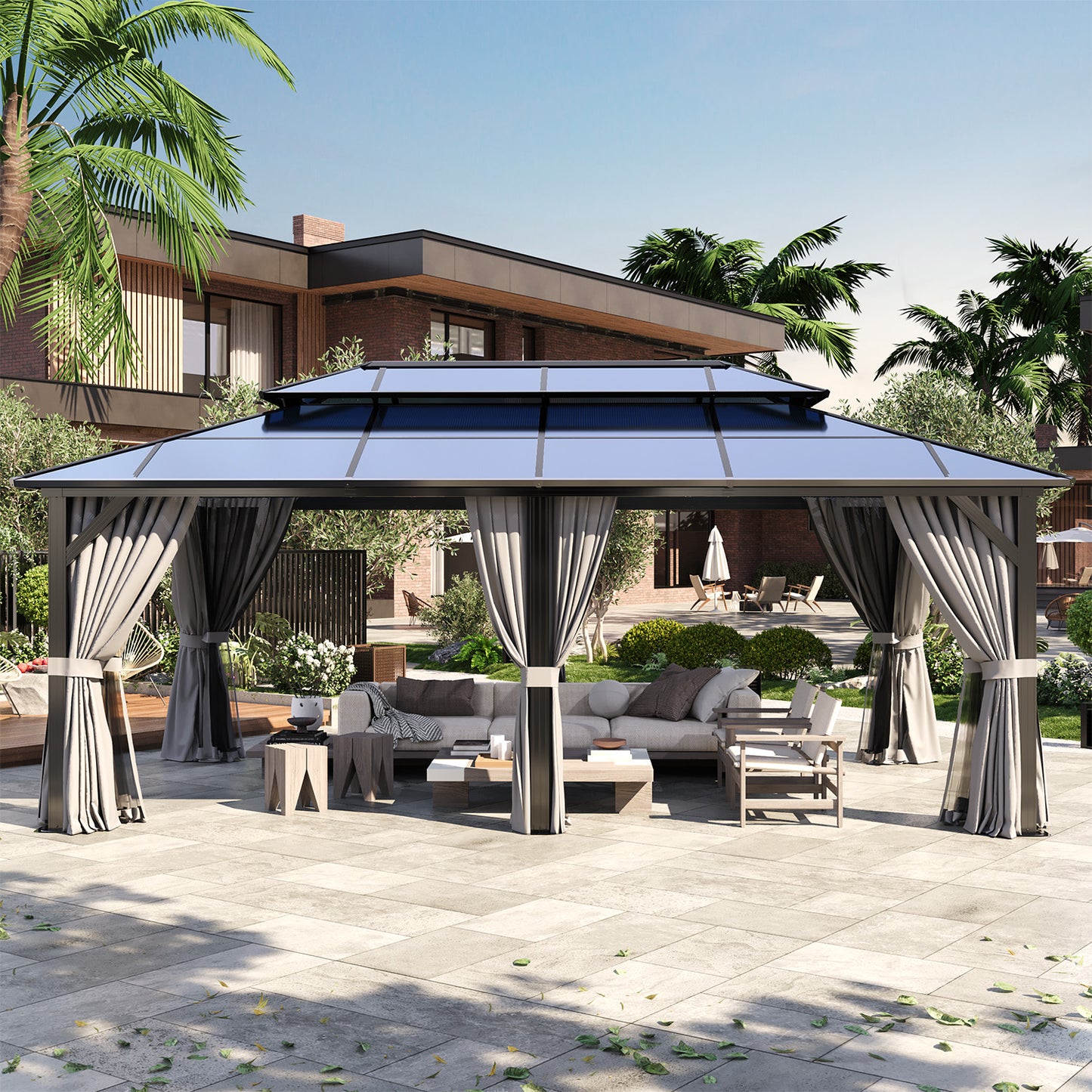 20 Ft. W X 12 Ft. D Aluminum Patio Hardtop Gazebo