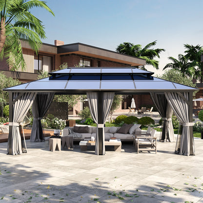 20 Ft. W X 12 Ft. D Aluminum Patio Hardtop Gazebo