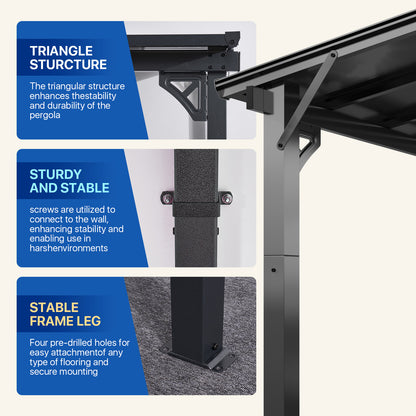 14 Ft. W X 12 Ft. D metal Pergola With Canopy