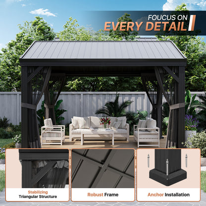 Metal Gazebo 12 Feet Wide X 10 Feet Deep Patio Pergola By JolyDale