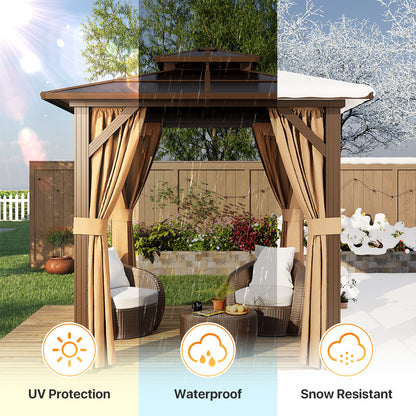 8 Ft. W X 8 Ft. D Aluminum Patio Hardtop Gazebo