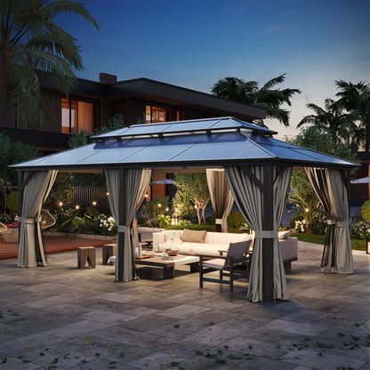 20 Ft. W X 12 Ft. D Aluminum Patio Hardtop Gazebo