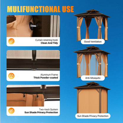 8 Ft. W X 8 Ft. D Aluminum Patio Hardtop Gazebo