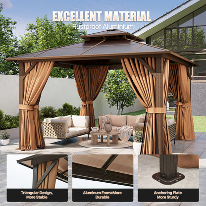 12 Ft. W X 12 Ft. D Aluminum Patio Hardtop Gazebo