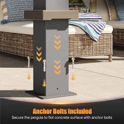 12 Ft. W x 10 Ft. D Outdoor Louvered Aluminum Pergola