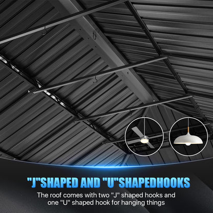 20 Ft. W X 14 Ft. D Metal with Water Guide Roof, 4.7 Inch Aluminum Post Patio Gazebo