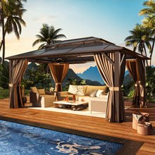 Outdoor Patio Gazebo with Hardtop Double Roof