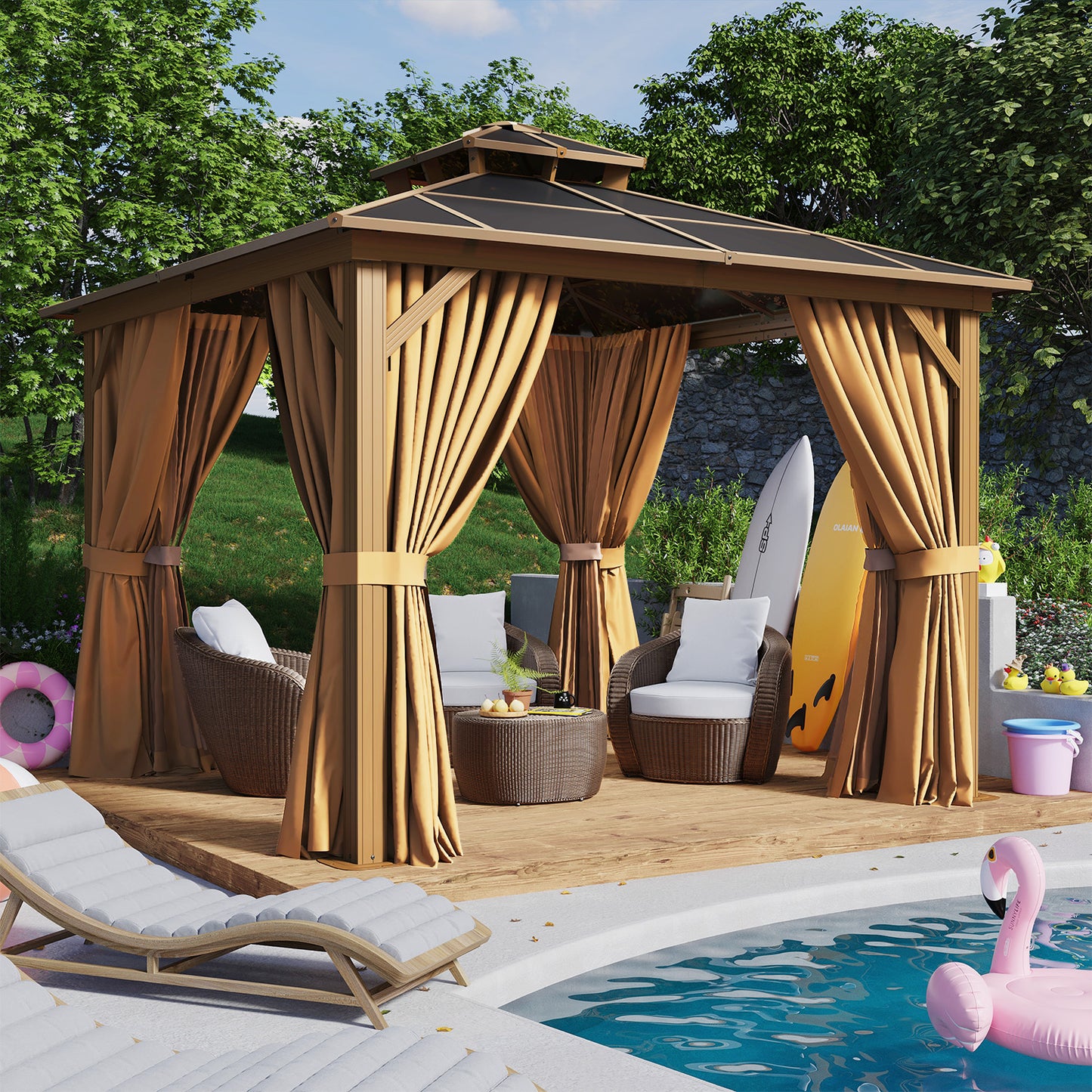 10 Ft. W X 10 Ft. D Aluminum Patio Hardtop Gazebo