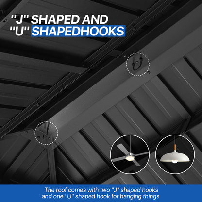 14 Ft. W X 10 Ft. D Metal With Water Guide Roof, 4.7inch Aluminum Post Patio Gazebo