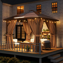 10 Ft. W X 10 Ft. D Aluminum Frame Brown Patio Gazebo