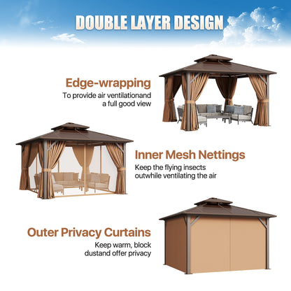 12 Ft. W X 12 Ft. D Aluminum Patio Hardtop Gazebo