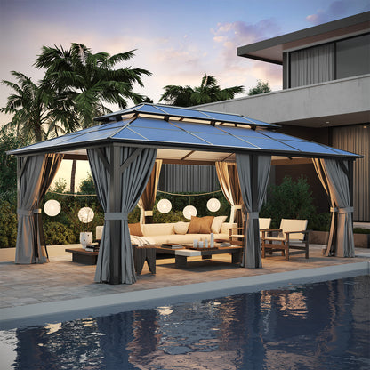 20 Ft. W X 12 Ft. D Aluminum Patio Hardtop Gazebo