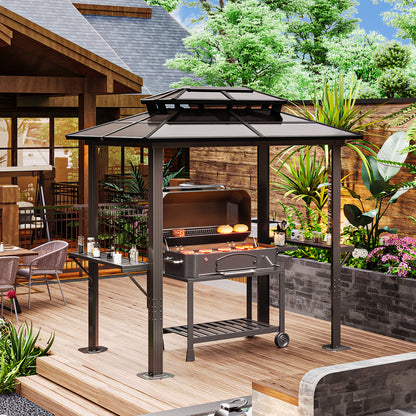 8 Ft. W X 5 Ft. D Aluminum Patio Grill Gazebo