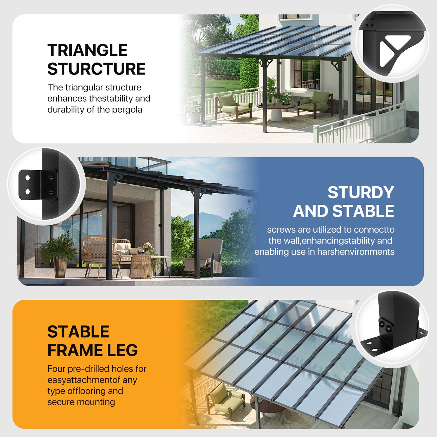 16 Ft. W X 12 Ft. D metal Pergola With Canopy