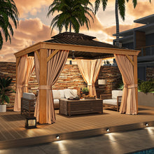 20 Ft. W x 12 Ft. D Aluminum Roof with Galvanized Steel Patio Gazebo