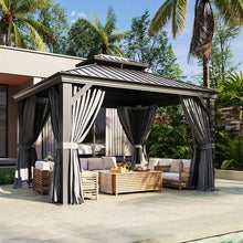 12 Ft. W X 10 Ft. D Metal With Water Guide Roof, 4.7inch Aluminum Post Patio Gazebo