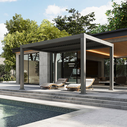 12 Ft. W x 10 Ft. D Outdoor Louvered Aluminum Pergola