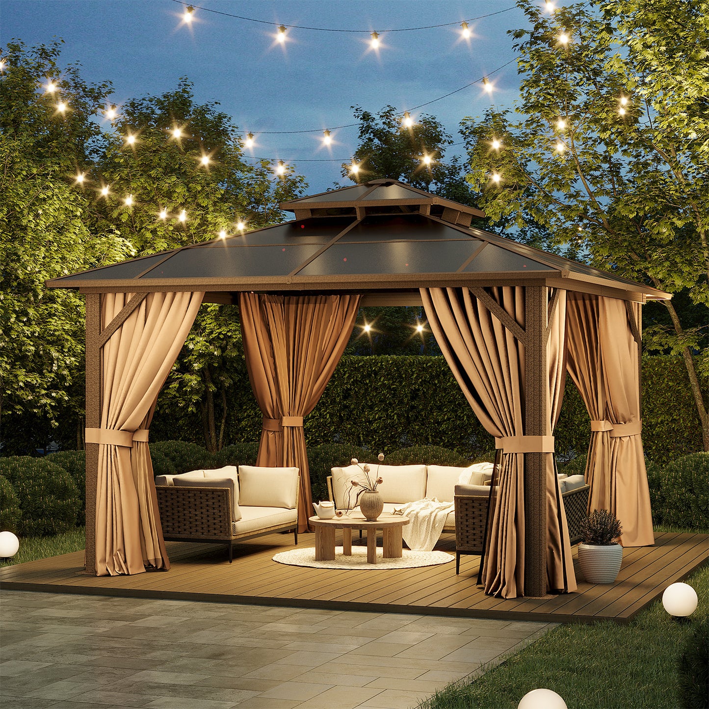 12 Ft. W X 12 Ft. D Aluminum Patio Hardtop Gazebo