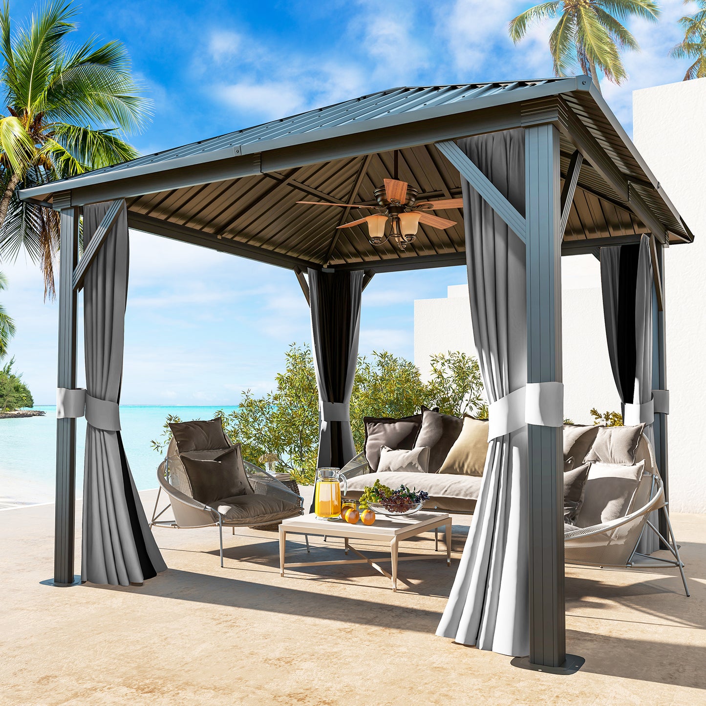 10 Ft. W x 10 Ft. D Aluminum Patio Gazebo