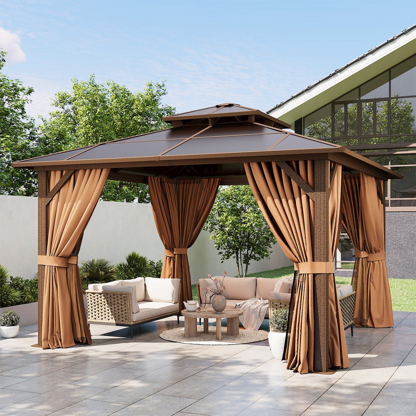 12 Ft. W X 12 Ft. D Aluminum Patio Hardtop Gazebo