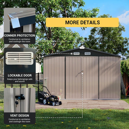 7 ft. 6 in. W x 3 ft. 8 in. D Metal Lean-To Storage Shed