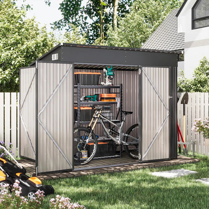 7 ft. 6 in. W x 3 ft. 8 in. D Metal Lean-To Storage Shed