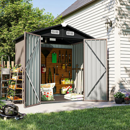 6.4 Ft. W x 4.0 Ft. D Steel Storage Shed with Door Lock and Floor