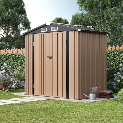 6.4 Ft. W X 4.0 Ft. D Metal Storage Shed With Metal Base Frame Kit