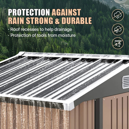 6.4 Ft. W X 4.0 Ft. D Metal Storage Shed With Metal Base Frame Kit